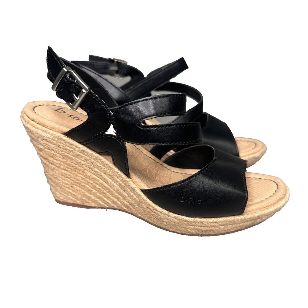 b.o.c. BOC Strappy Comfort Espadrille Wedge Sandals sz 6